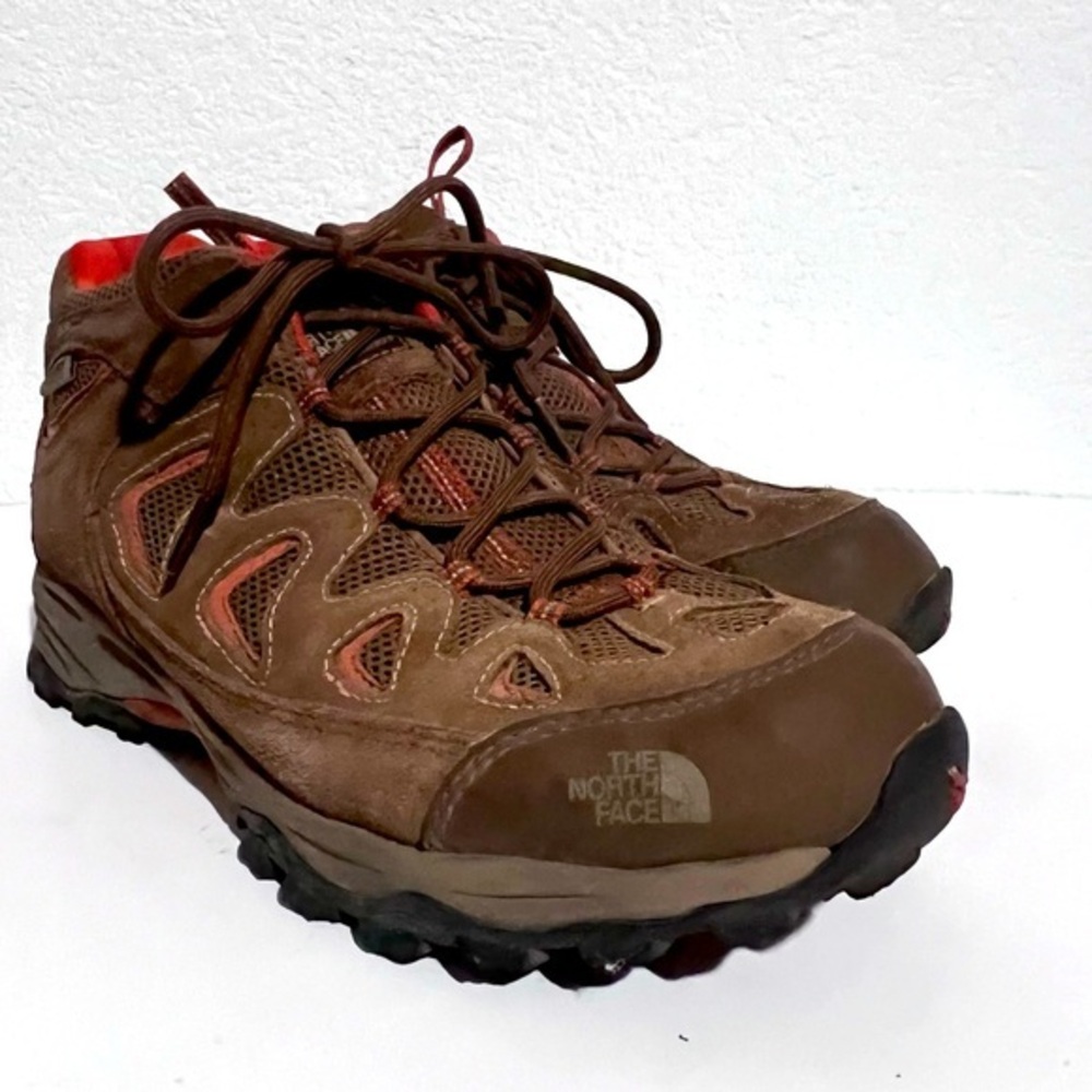 The North Face Brown & Rust Leather HydroSeal Waterproof Ankle High Hiking Boots